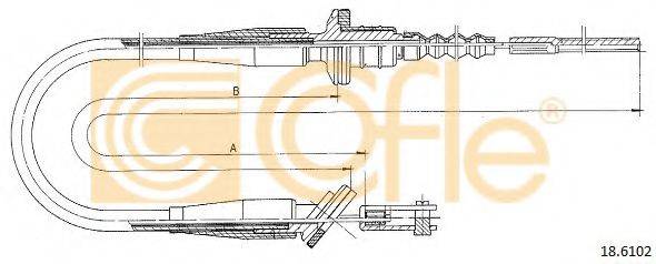 COFLE 186102 Трос, управління зчепленням