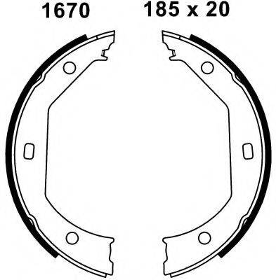 BSF 01670 Комплект гальмівних колодок, стоянкова гальмівна система