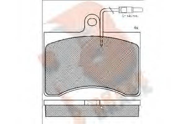 R BRAKE RB0322 Комплект гальмівних колодок, дискове гальмо