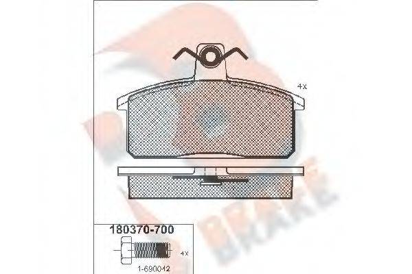 R BRAKE RB0370 Комплект гальмівних колодок, дискове гальмо