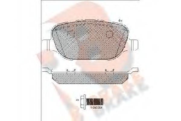 R BRAKE RB1780 Комплект гальмівних колодок, дискове гальмо