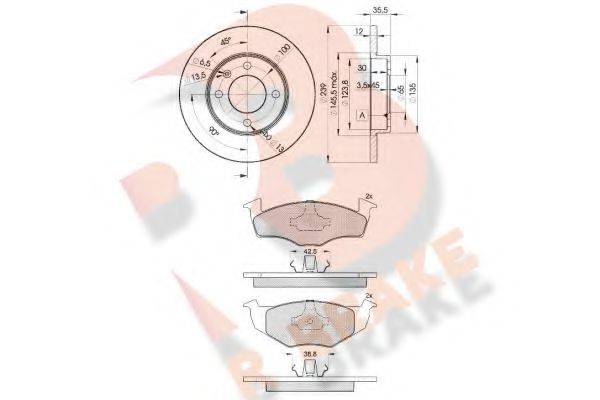 R BRAKE 3R11783300 Комплект гальм, дисковий гальмівний механізм