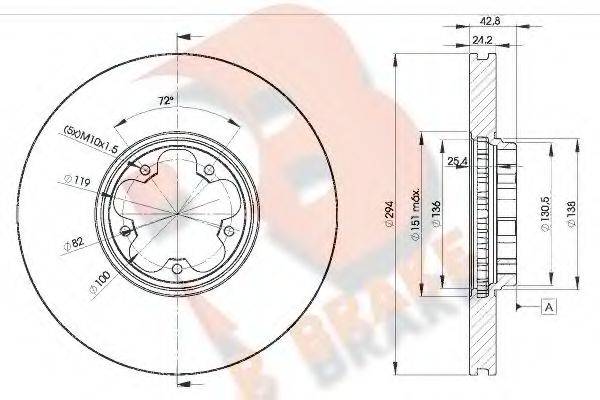 R BRAKE 78RBD25613 гальмівний диск