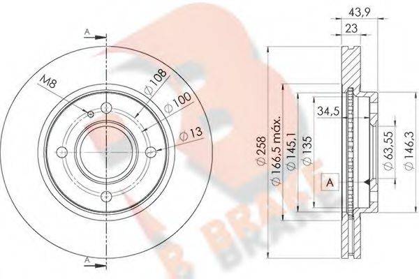 R BRAKE 78RBD25636 гальмівний диск