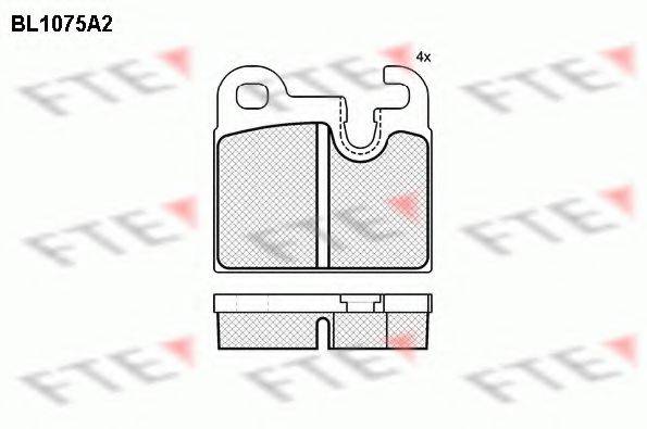 FTE BL1075A2 Комплект гальмівних колодок, дискове гальмо