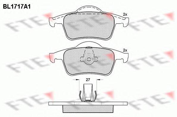 FTE BL1717A1 Комплект гальмівних колодок, дискове гальмо