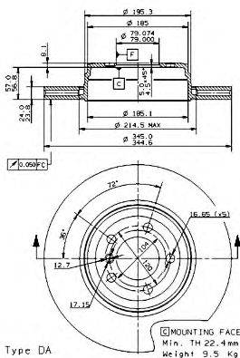 BREMBO 09935211 гальмівний диск