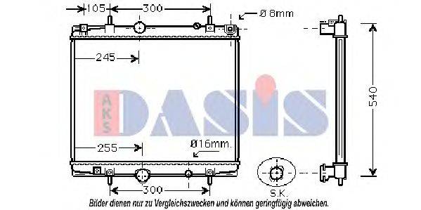 AKS DASIS 160065N Радіатор, охолодження двигуна