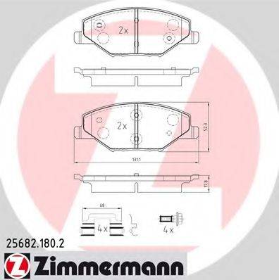 ZIMMERMANN 256821802 Комплект гальмівних колодок, дискове гальмо