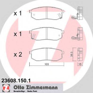 ZIMMERMANN 236081501 Комплект гальмівних колодок, дискове гальмо