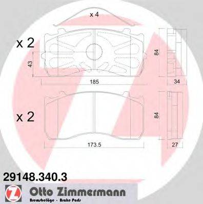 ZIMMERMANN 291483403 Комплект гальмівних колодок, дискове гальмо
