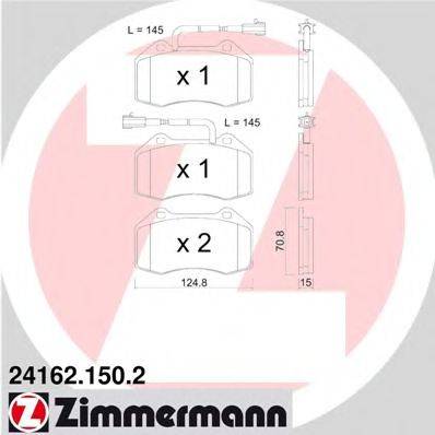 ZIMMERMANN 241621502 Комплект гальмівних колодок, дискове гальмо