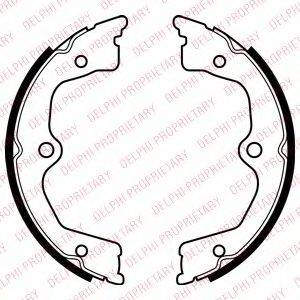 DELPHI LS2033 Комплект гальмівних колодок, стоянкова гальмівна система