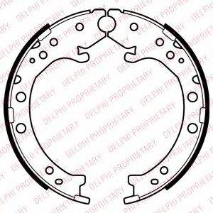 DELPHI LS2034 Комплект гальмівних колодок, стоянкова гальмівна система