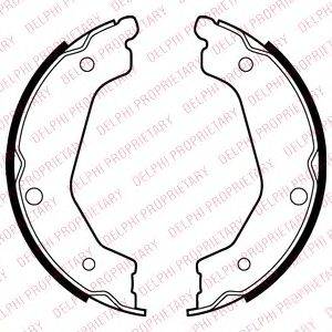 DELPHI LS2043 Комплект гальмівних колодок, стоянкова гальмівна система