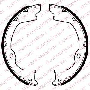 DELPHI LS2055 Комплект гальмівних колодок, стоянкова гальмівна система