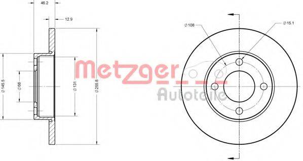 METZGER 6110254 гальмівний диск