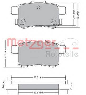 METZGER 1170593 Комплект гальмівних колодок, дискове гальмо