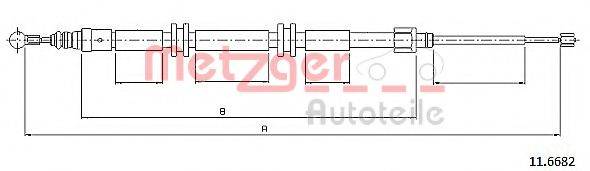 METZGER 116682 Трос, стоянкова гальмівна система