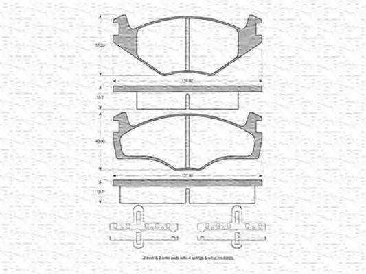 MAGNETI MARELLI 363702160009 Комплект гальмівних колодок, дискове гальмо
