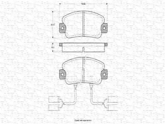 MAGNETI MARELLI 363702160172 Комплект гальмівних колодок, дискове гальмо