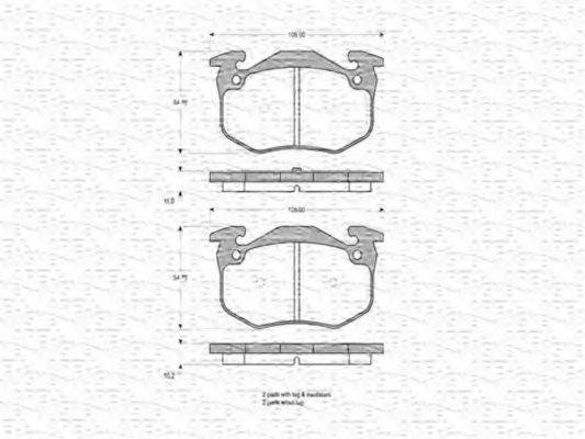 MAGNETI MARELLI 363702160216 Комплект гальмівних колодок, дискове гальмо