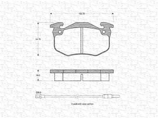 MAGNETI MARELLI 363702160218 Комплект гальмівних колодок, дискове гальмо