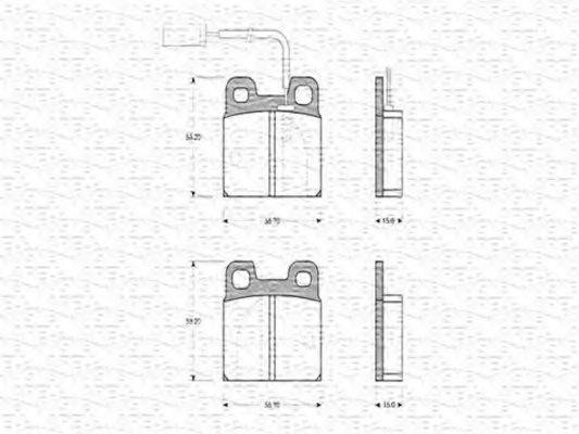 MAGNETI MARELLI 363702160285 Комплект гальмівних колодок, дискове гальмо