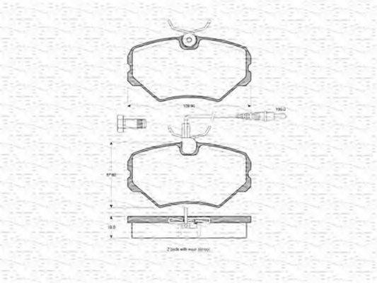 MAGNETI MARELLI 363702160537 Комплект гальмівних колодок, дискове гальмо