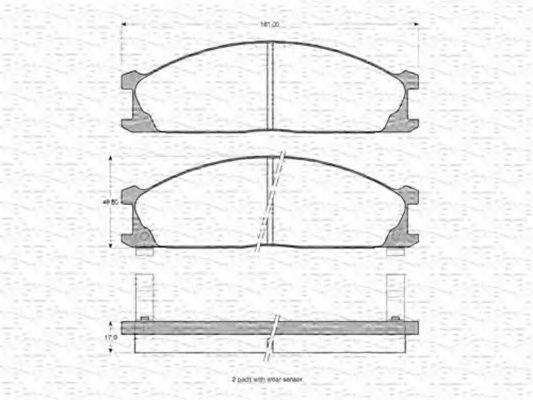 MAGNETI MARELLI 363702160906 Комплект гальмівних колодок, дискове гальмо