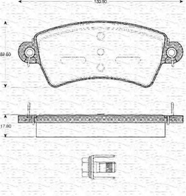 MAGNETI MARELLI 363702161105 Комплект гальмівних колодок, дискове гальмо