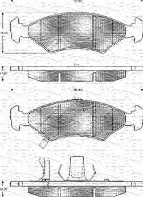 MAGNETI MARELLI 363702161145 Комплект гальмівних колодок, дискове гальмо