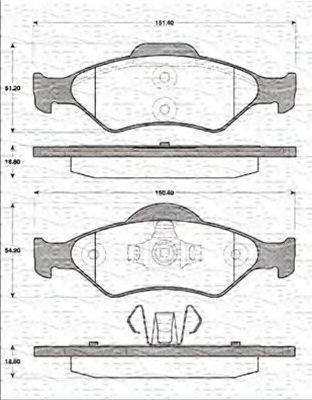MAGNETI MARELLI 363702161214 Комплект гальмівних колодок, дискове гальмо