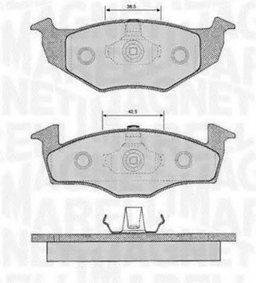 MAGNETI MARELLI 363916060391 Комплект гальмівних колодок, дискове гальмо
